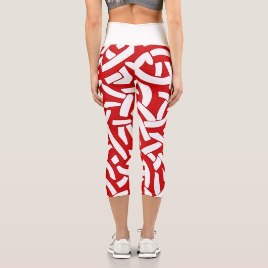💫 Motif Spiralé Rouge et Blanc 🎨 カプリレギンス (裏面)