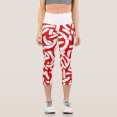 💫 Motif Spiralé Rouge et Blanc 🎨 カプリレギンス (正面)