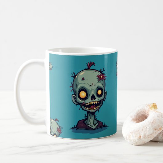 Motif zombie bleu コーヒーマグカップ (ドーナツ)