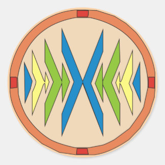 Motiv Indianer theme native american ラウンドシール