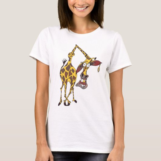 Motiv: lustige Giraffe mit Ohrring und Goldzahn Tシャツ (正面)