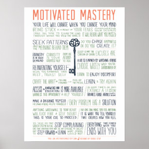 Motivated Mastery Manifesto (18x24 inches) ポスター