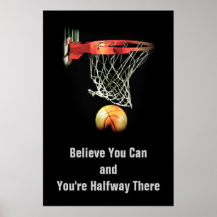 Motivation 信じ You Can 引用文Basketball Poster ポスター
