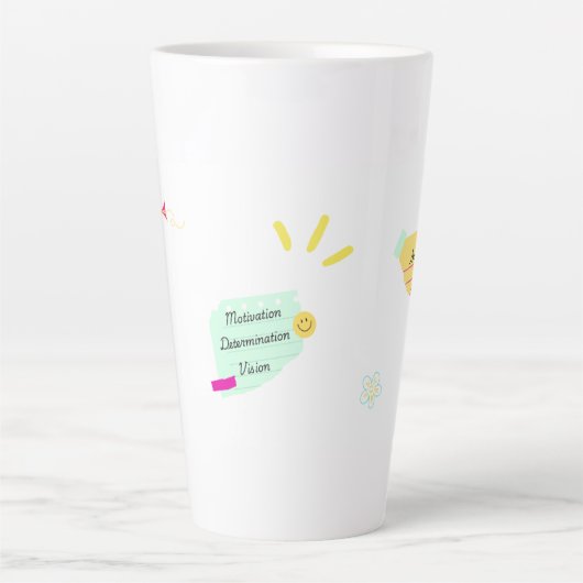 Motivation and positive vibes カフェラテマグ (正面)