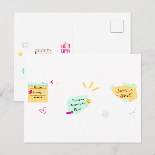 Motivation and positive vibes ポストカード (正面/裏面)
