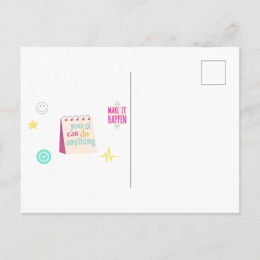 Motivation and positive vibes ポストカード (裏面)