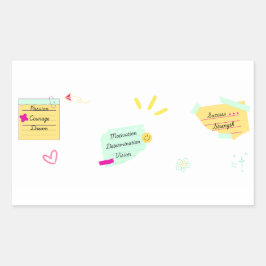 Motivation and positive vibes 長方形シール