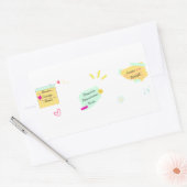 Motivation and positive vibes 長方形シール (封筒)