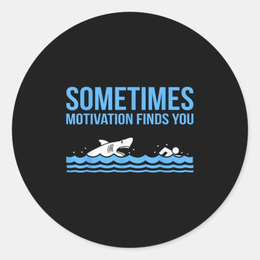 Motivation Finds You Funny Swimmer Swimming Coach  ラウンドシール (正面)