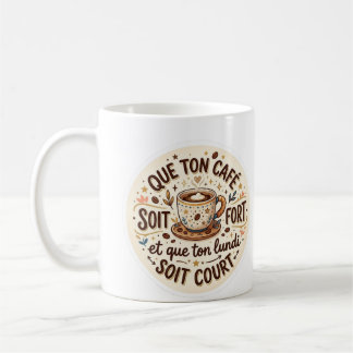 Motivation Matinale : Que ton Café soit Fort et to コーヒーマグカップ