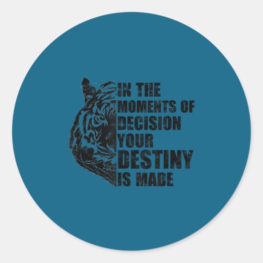 Motivation Success Mindset Quote With Tiger - Moti ラウンドシール (正面)