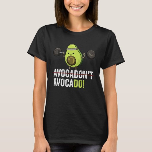 Motivation Weightlifting Gym Vegan Avocado 1 Tシャツ (正面)