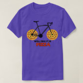 Motivation Wheel Pizza Bicycle Biker Statement Tシャツ (デザイン正面)