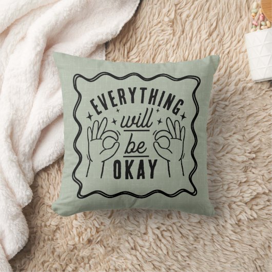Motivational Affirmations Everything Will Be Okay クッション (ブランケット)