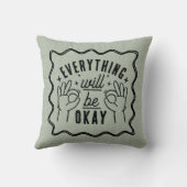 Motivational Affirmations Everything Will Be Okay クッション (裏面)