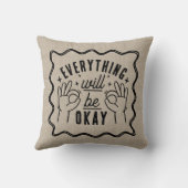 Motivational Affirmations Everything Will Be Okay クッション (裏面)