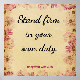 Motivational Beige Pink Gita Duty Firmness Print ポスター