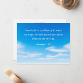 Motivational Bible Verse Hebrews 11:1 Church ノートカード (正面/裏面インサイチュ)