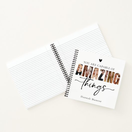 Motivational Calligraphy Script Typography Photo  ノートブック (内部)