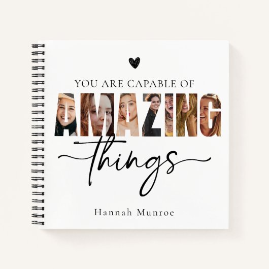 Motivational Calligraphy Script Typography Photo  ノートブック (正面)