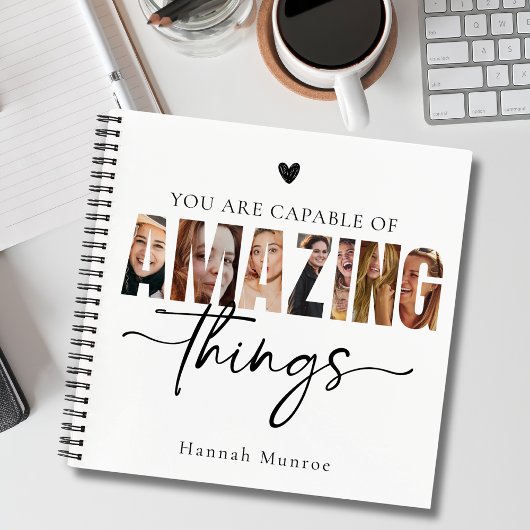 Motivational Calligraphy Script Typography Photo  ノートブック