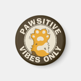 Motivational Cat Pawsitive vibes only Fun Paw マグネット