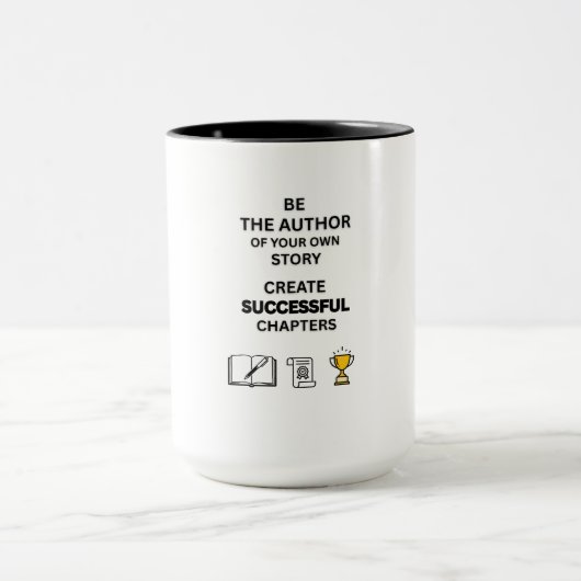 MOTIVATIONAL CERAMIC 15 OZ. COMBO, BE THE AUTHOR マグカップ (中央)