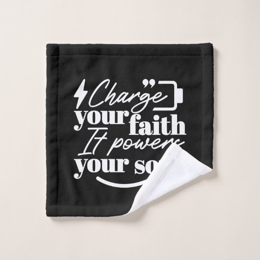 Motivational Christian Quote – Charge Your Faith ウォッシュタオル (ウォッシュタオル)