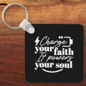 Motivational Christian Quote – Charge Your Faith キーホルダー (正面)