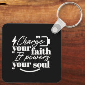 Motivational Christian Quote – Charge Your Faith キーホルダー (裏面)