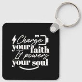 Motivational Christian Quote – Charge Your Faith キーホルダー (裏面)