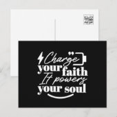Motivational Christian Quote – Charge Your Faith シーズンポストカード (正面/裏面)