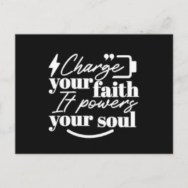 Motivational Christian Quote – Charge Your Faith シーズンポストカード