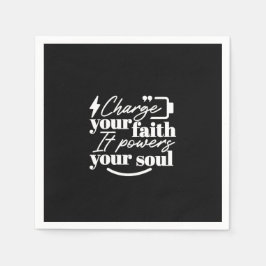Motivational Christian Quote – Charge Your Faith スタンダードカクテルナプキン
