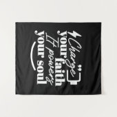 Motivational Christian Quote – Charge Your Faith タペストリー (正面(横))