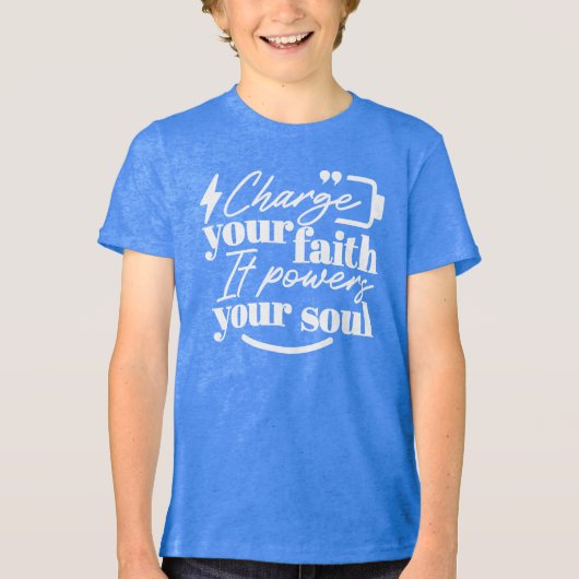 Motivational Christian Quote – Charge Your Faith トライブレンドＴシャツ (正面)