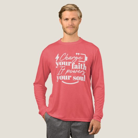 Motivational Christian Quote – Charge Your Faith トライブレンドＴシャツ (正面全体)