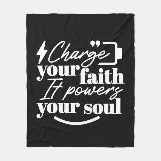 Motivational Christian Quote – Charge Your Faith フリースブランケット (正面)