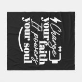 Motivational Christian Quote – Charge Your Faith フリースブランケット (正面(横))