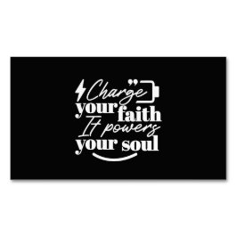 Motivational Christian Quote – Charge Your Faith マグネット名刺