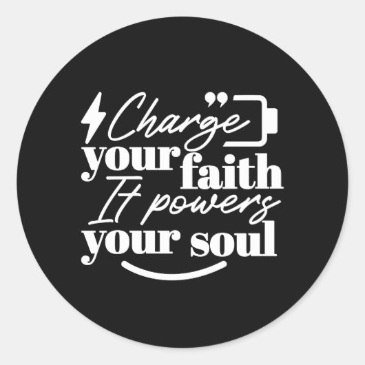 Motivational Christian Quote – Charge Your Faith ラウンドシール (正面)
