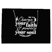 Motivational Christian Quote – Charge Your Faith ラージペーパーバッグ (裏面)
