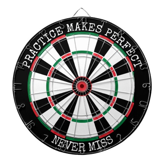 Motivational Dartboard Wall Art Practice Quote ダーツボード (正面)