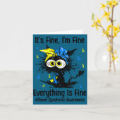 Motivational down syndrome awareness cat t21 カード (黄色い花)