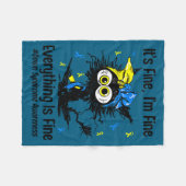 Motivational down syndrome awareness cat t21 フリースブランケット (正面(横))