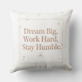 Motivational Dream Big Work Hard Rose Gold Throw P クッション (裏面)