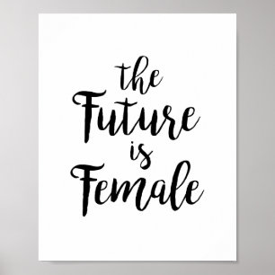 Motivational Feminist Quote The Future is Female ポスター