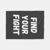 Motivational Find Your Fight Quote Art フリースブランケット (正面(横))