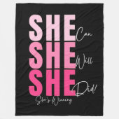 Motivational Fleece Blanket for Women フリースブランケット (正面)