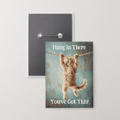 Motivational Funny Hang in There Cat Poster 缶バッジ (正面/裏面)